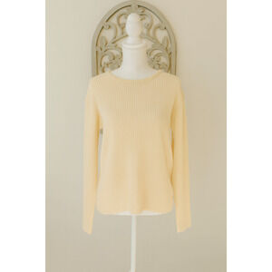 J.Crew 100% Ribbed Cashmere Sweater L Cabincore Soft Surrounding Nostalgic